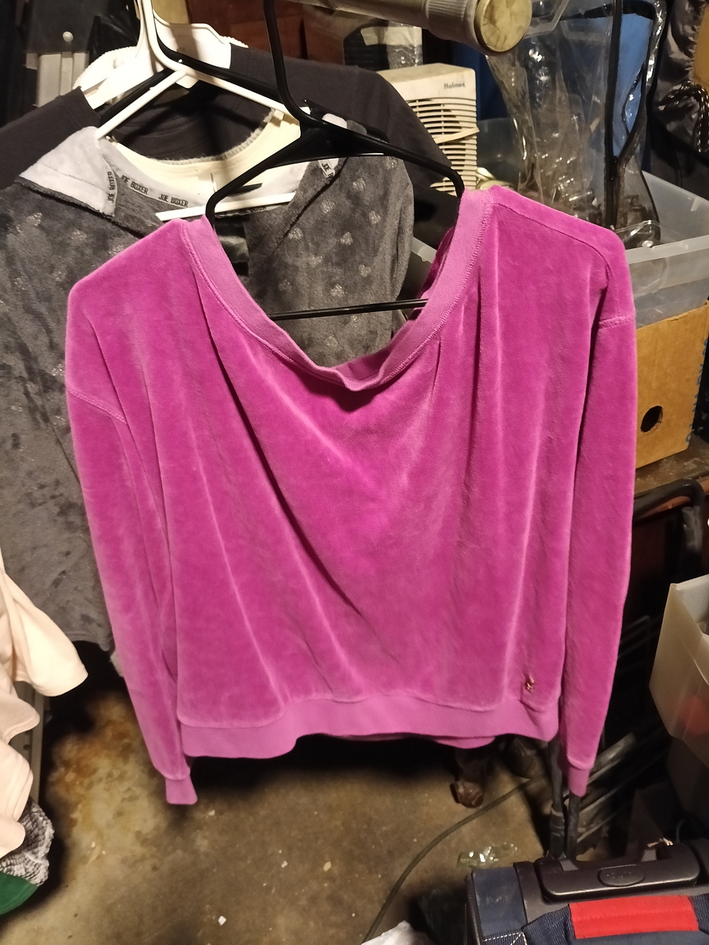 Juicy Couture Velvet Sweatshirt in Bright Pink